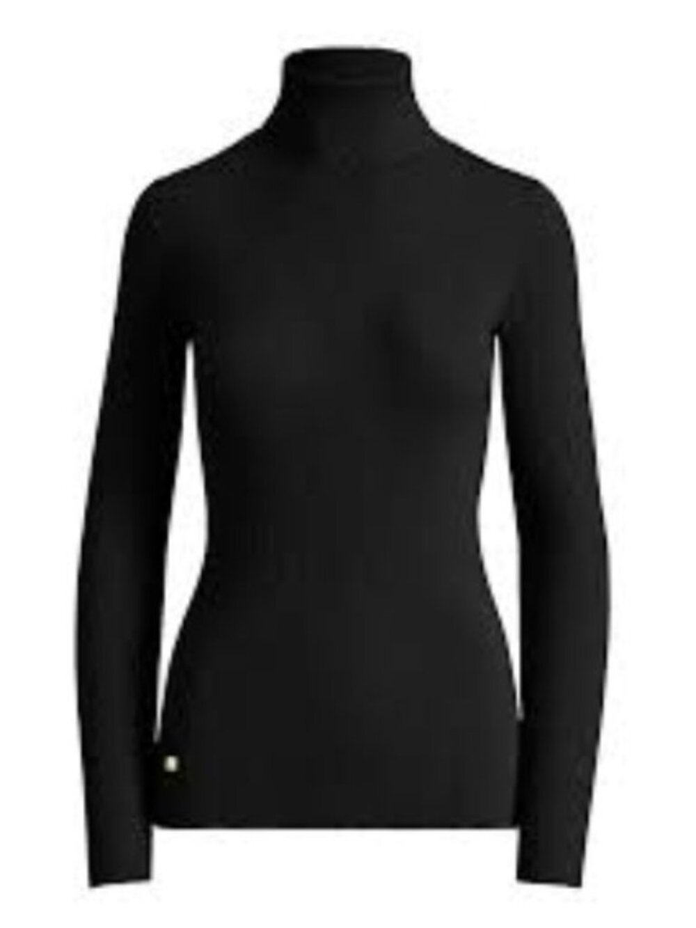 Lauren Ralph Lauren Black Amanda Ribbed Turtleneck Sweater Knit LRL Logo